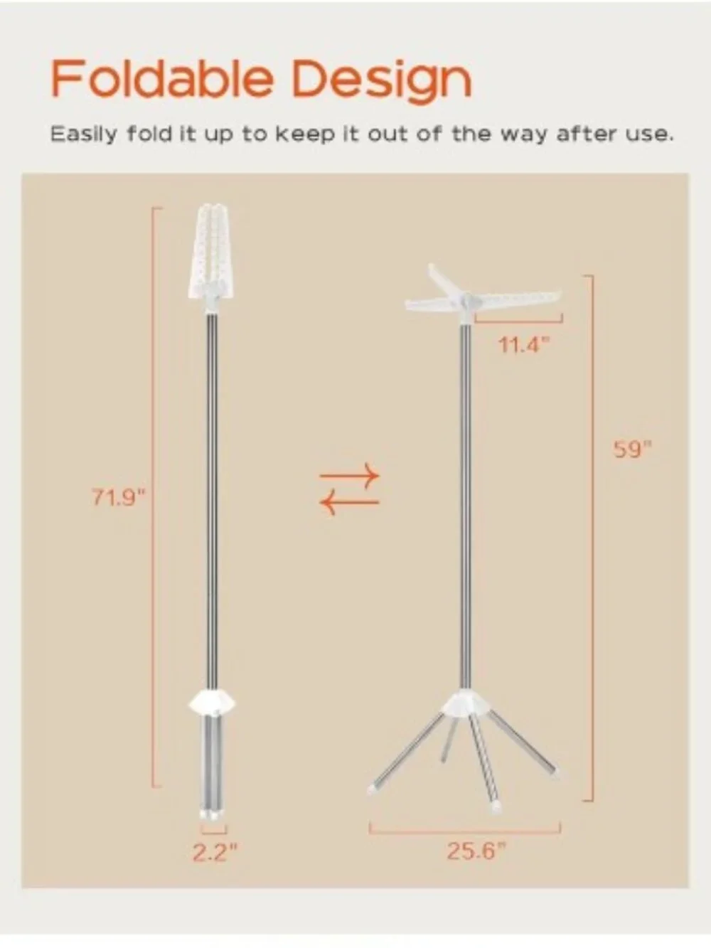 CASAMAYA ​🟣 Clothes Drying Rack Foldable Laundry Tripod in White & Silver
